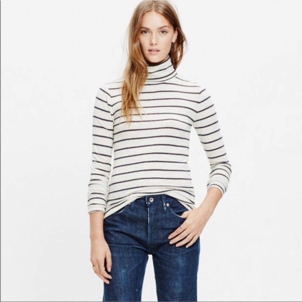Madewell slim turtleneck stripe long sleeve top